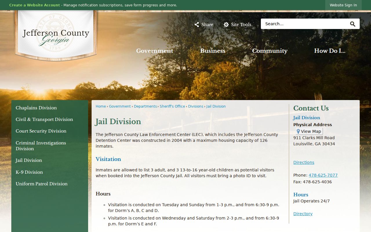 Jefferson County bench warrant jail and bond information