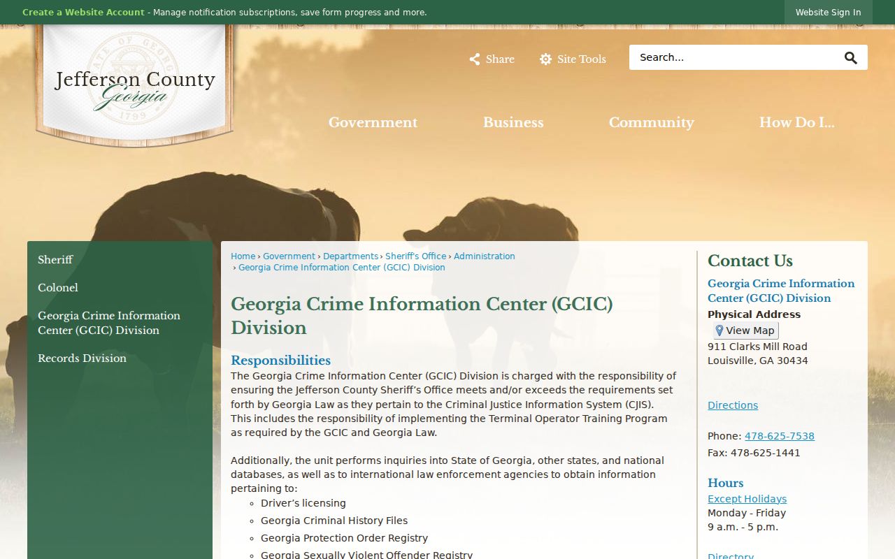 Jefferson County active warrants and the internal GCIC inquiry function
